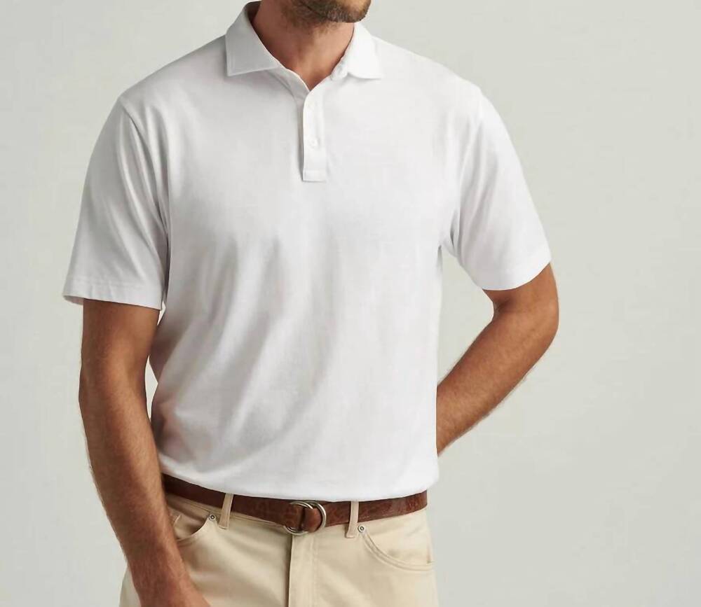 NEW PETER MILLAR crown comfort polo in white